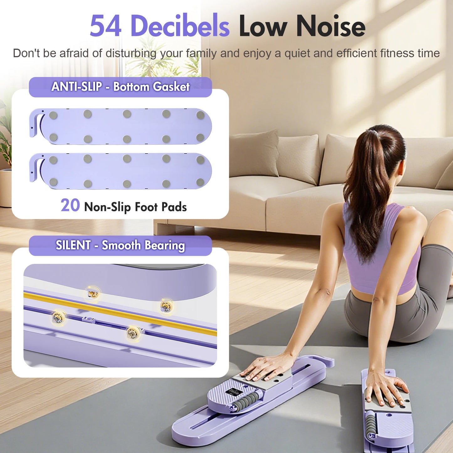 2 In 1 Split Ab Pilates Ski Board Portable Core And Leg Trainer
