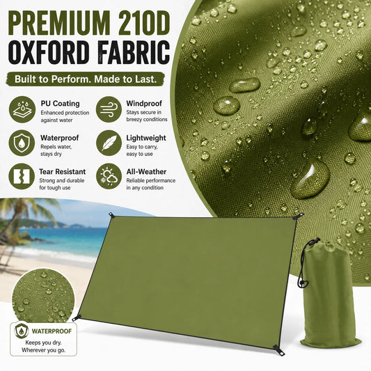 Durable Outdoor Waterproof Tarp Camping Shelter Ground Sheet With Grommets