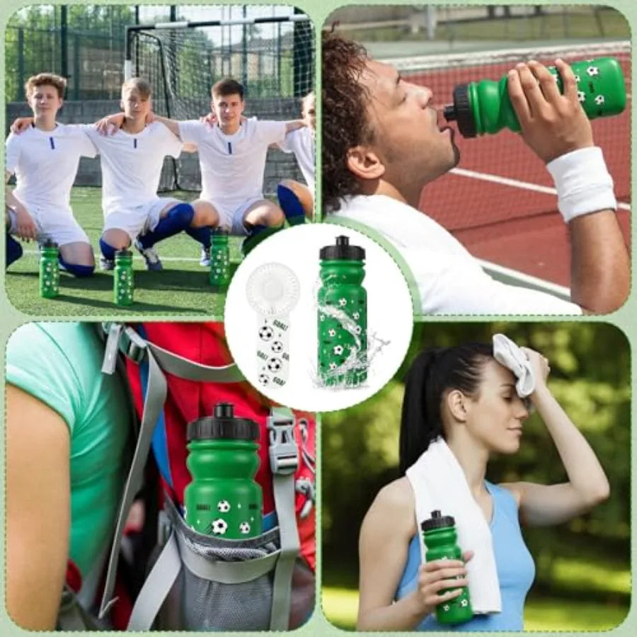 Portable Soccer Water Bottle And Fan Gift Set For Sports Fans