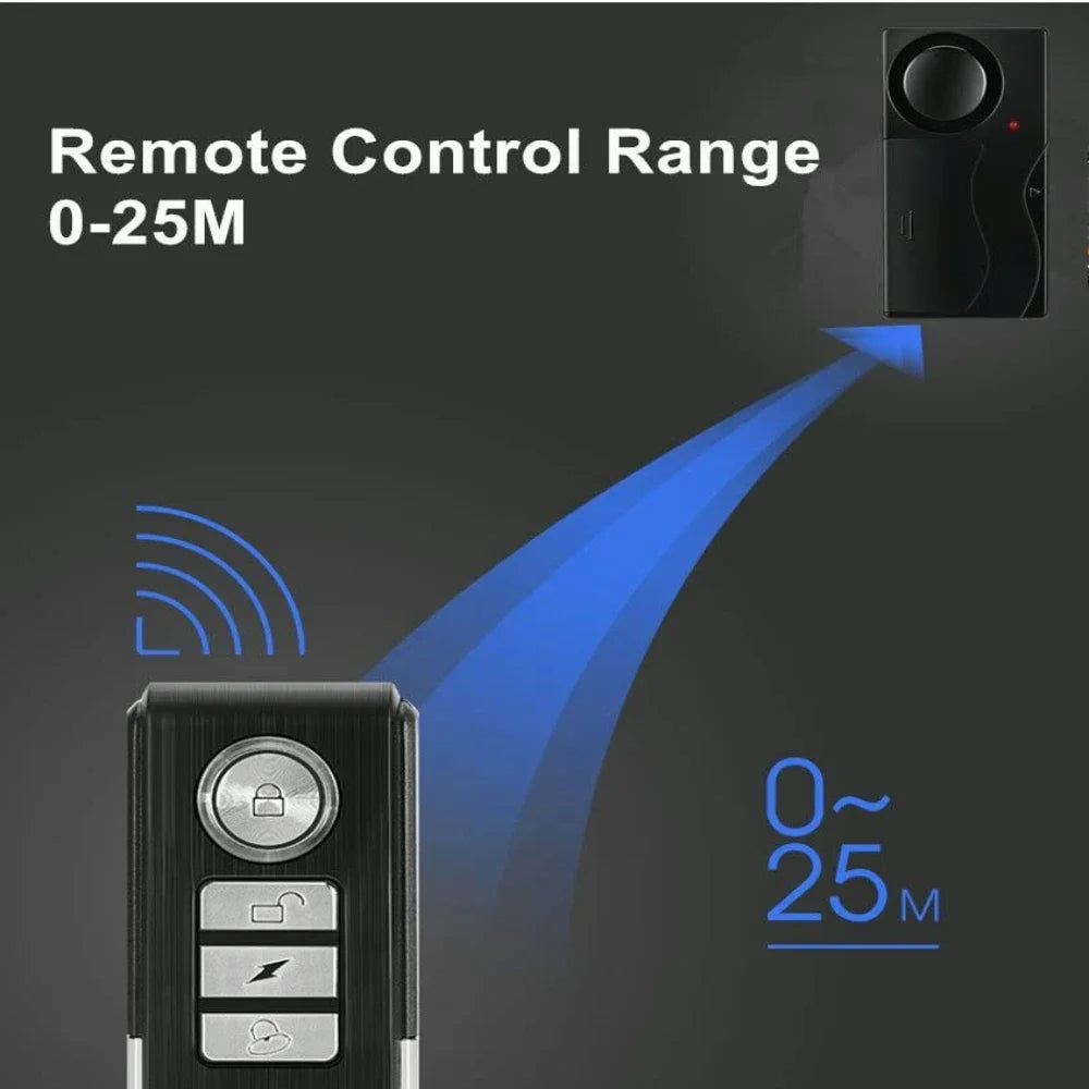 WSDCAM 110dB Anti Theft Vibration Alarm Door Window Remote Control