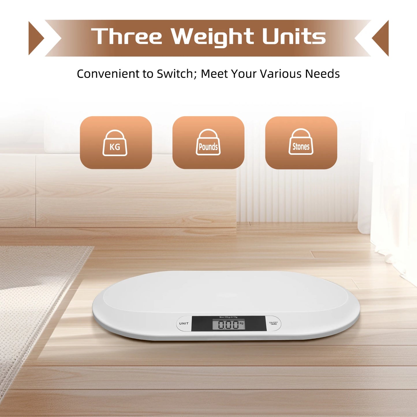Digital Baby Weighing Scale, 20kg Capacity, High Precision Sensor