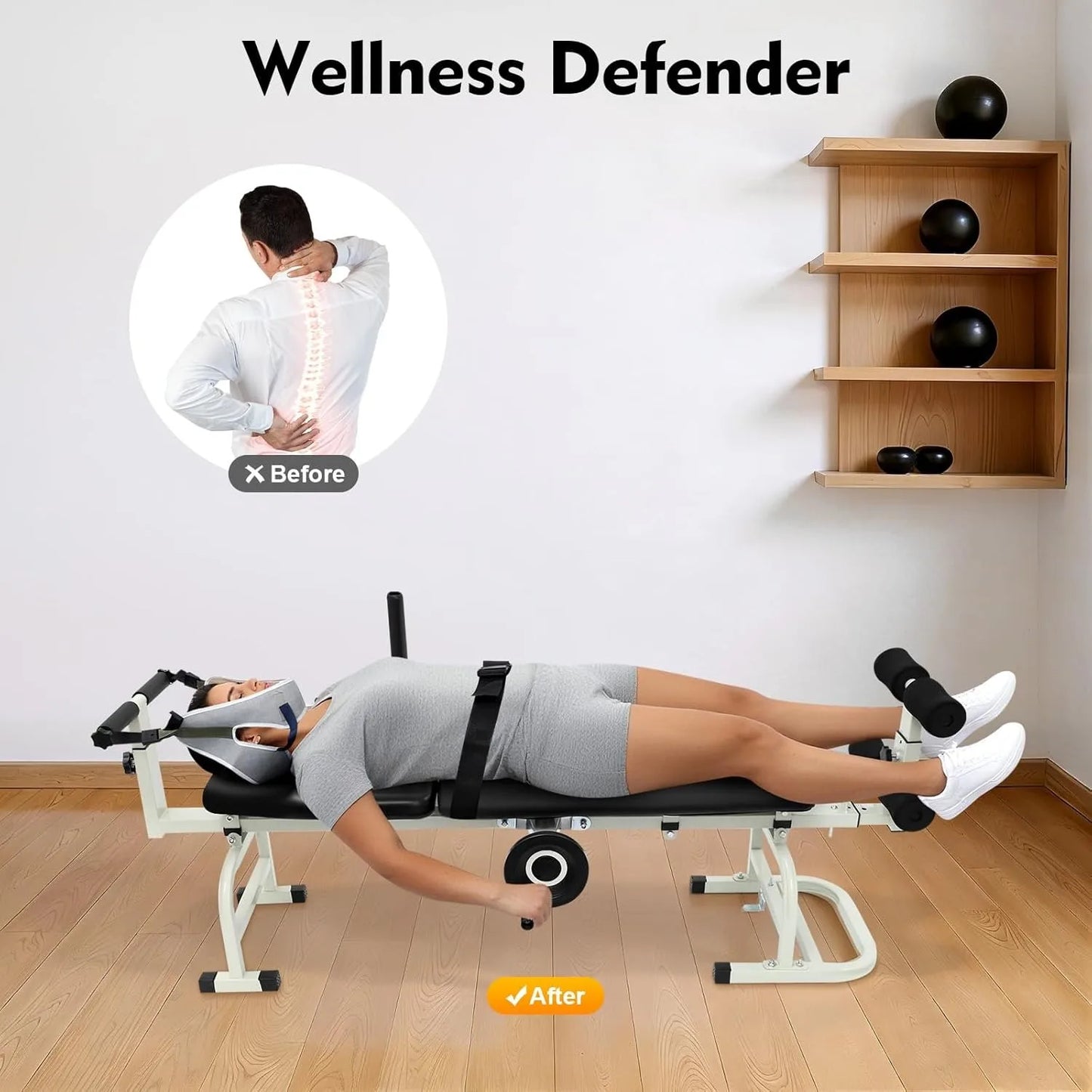 Back Stretch Bench Multifunctional Neck Stretcher Decompression