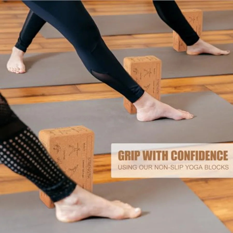Cork Yoga Blocks 2 Pack For All Levels Durable Design