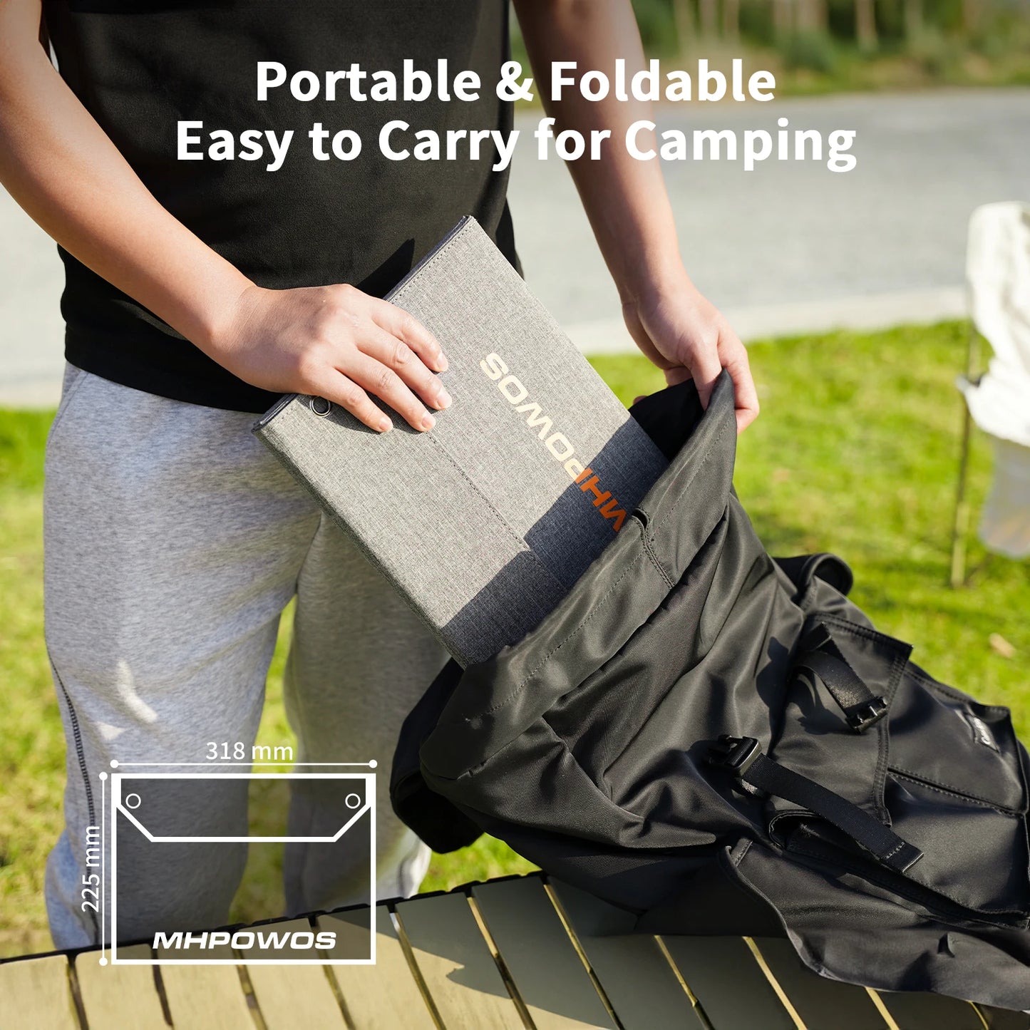 MHPOWOS 40W Foldable Solar Panel USB Charger For Camping