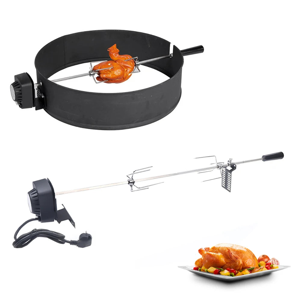 Electric BBQ Grill Rotisserie Kit For Outdoor Grilling