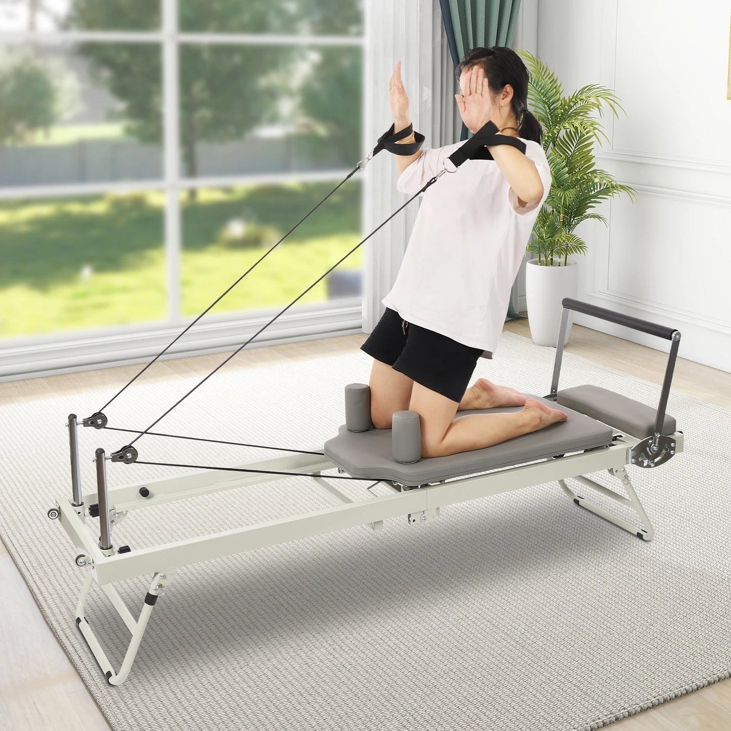 Foldable Pilates Reformer Machine for Home Gym and Yoga