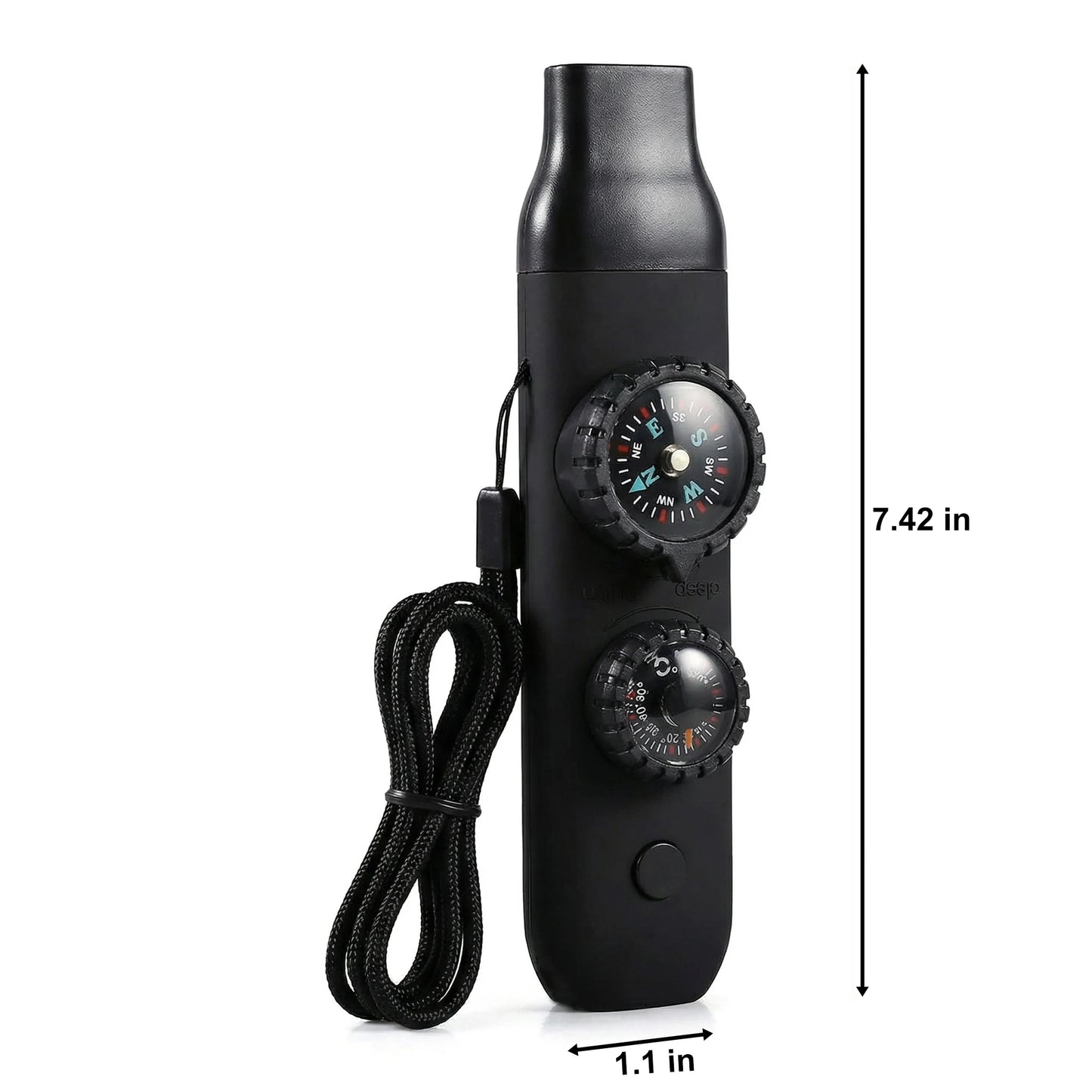 7-In-1 Survival Emergency Whistle With Compass And Lanyard