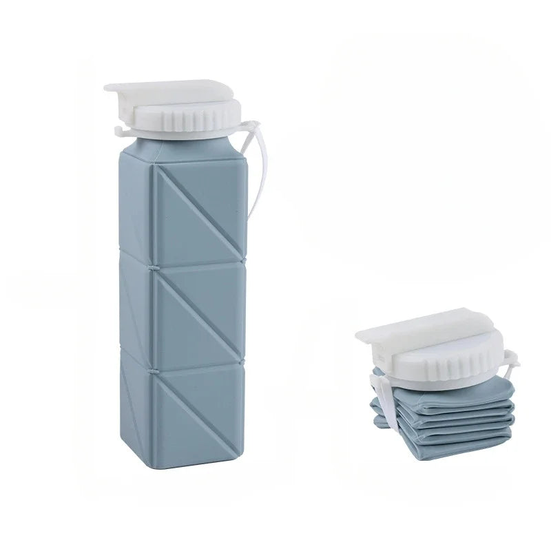 Square Foldable Silicone Mug Portable Water Bottle For Travel