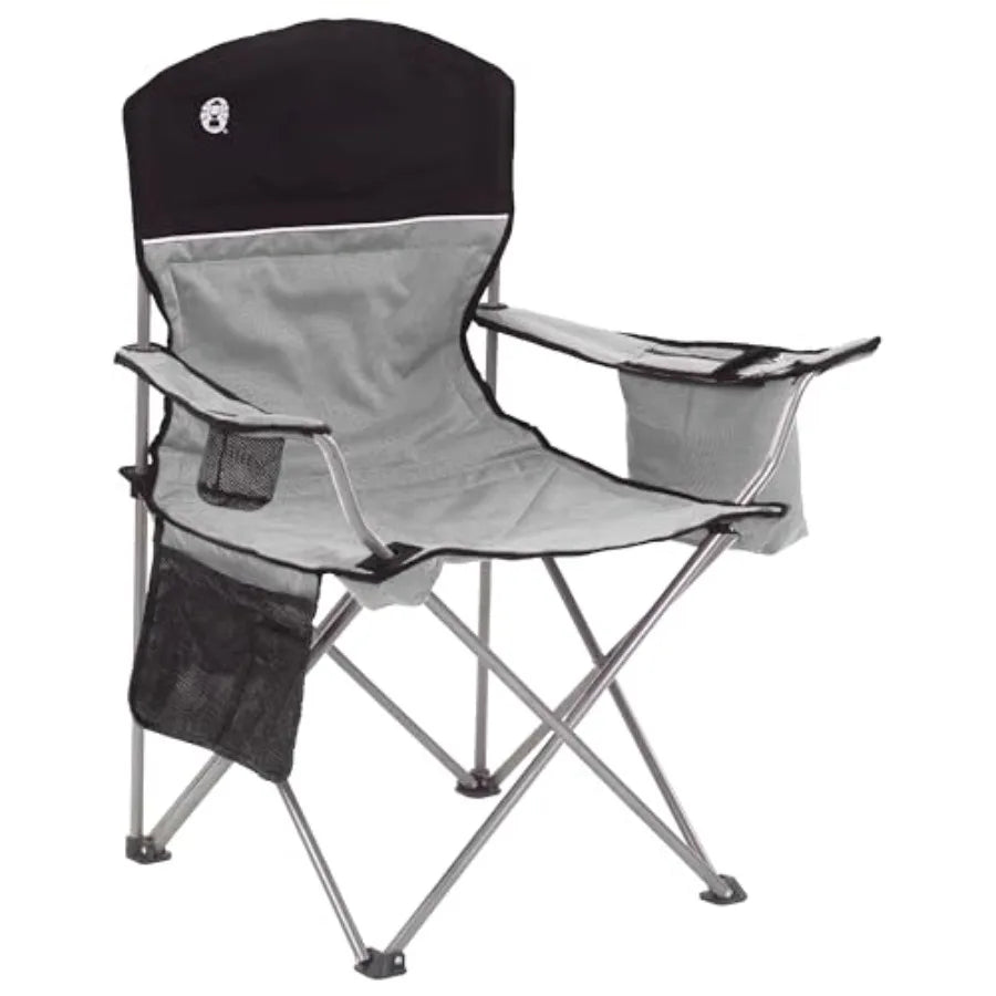 Portable Camping Chair With Four Can Cooler Cushioned Seat And Cup Holder