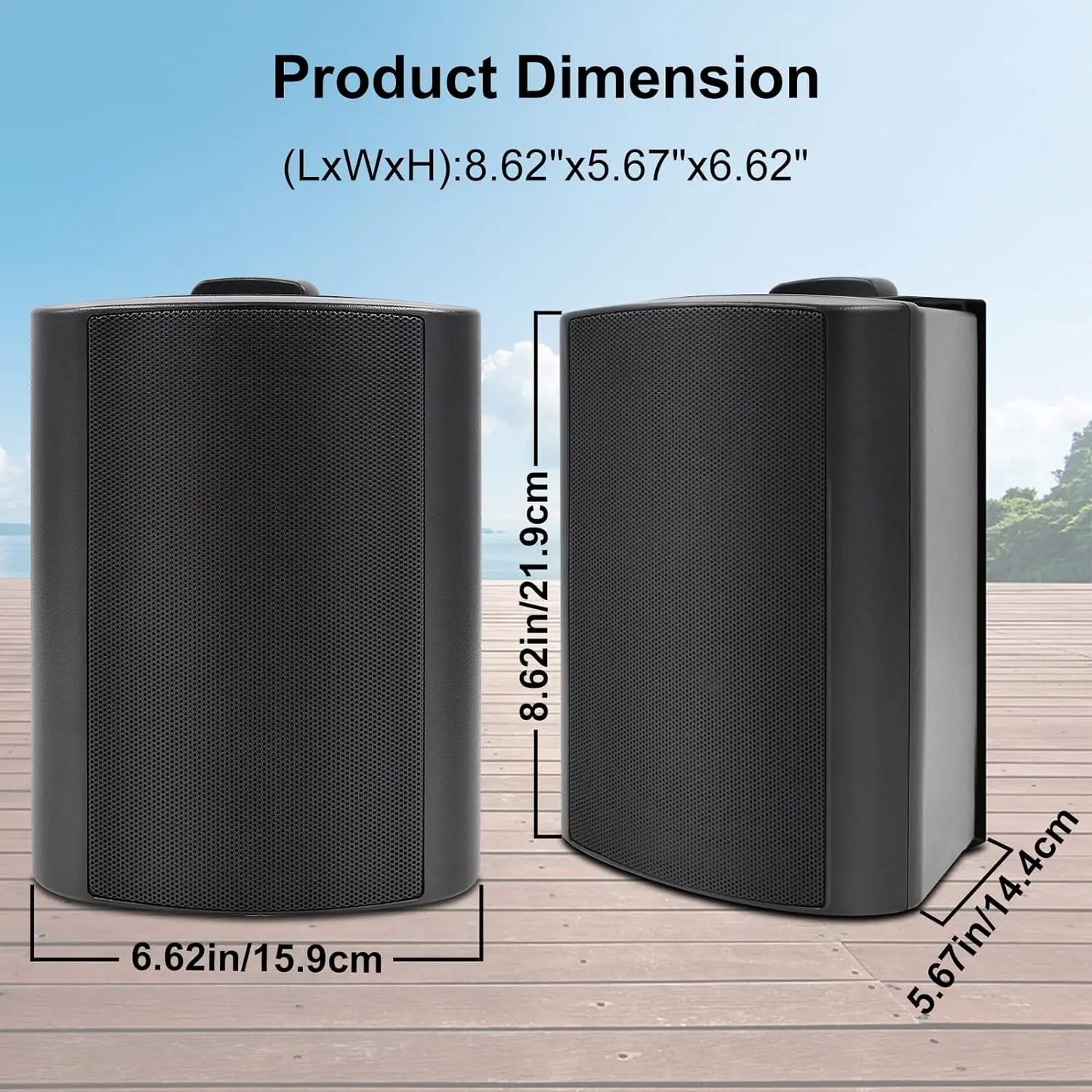 Herdio Outdoor Passive Speakers With Tweeter Waterproof All Weather