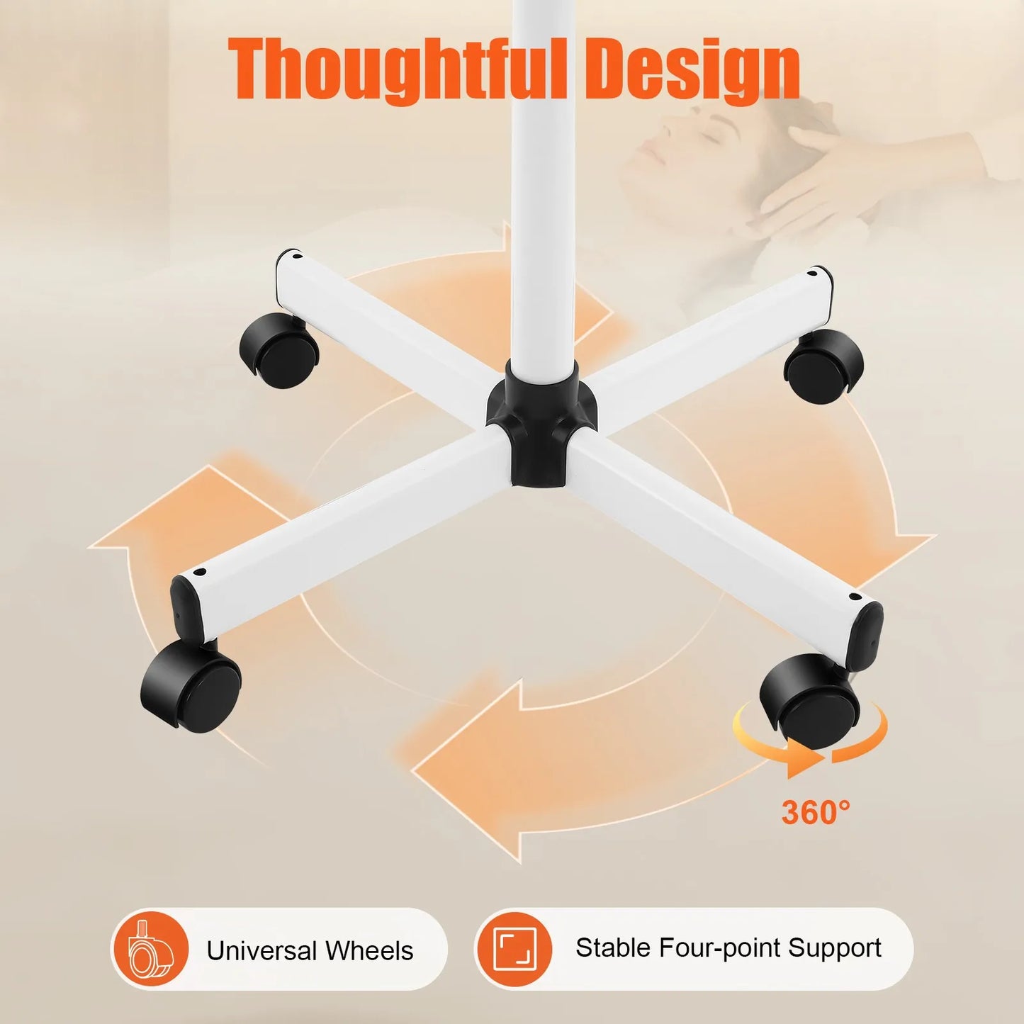 Ozone Facial Steamer On Wheels, Adjustable Height, 360 Degree Nozzle