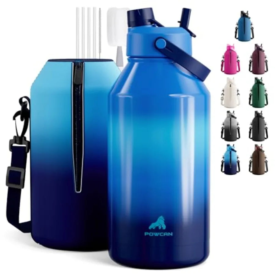 Leakproof Insulated Water Bottle With Straw And Spout Lid