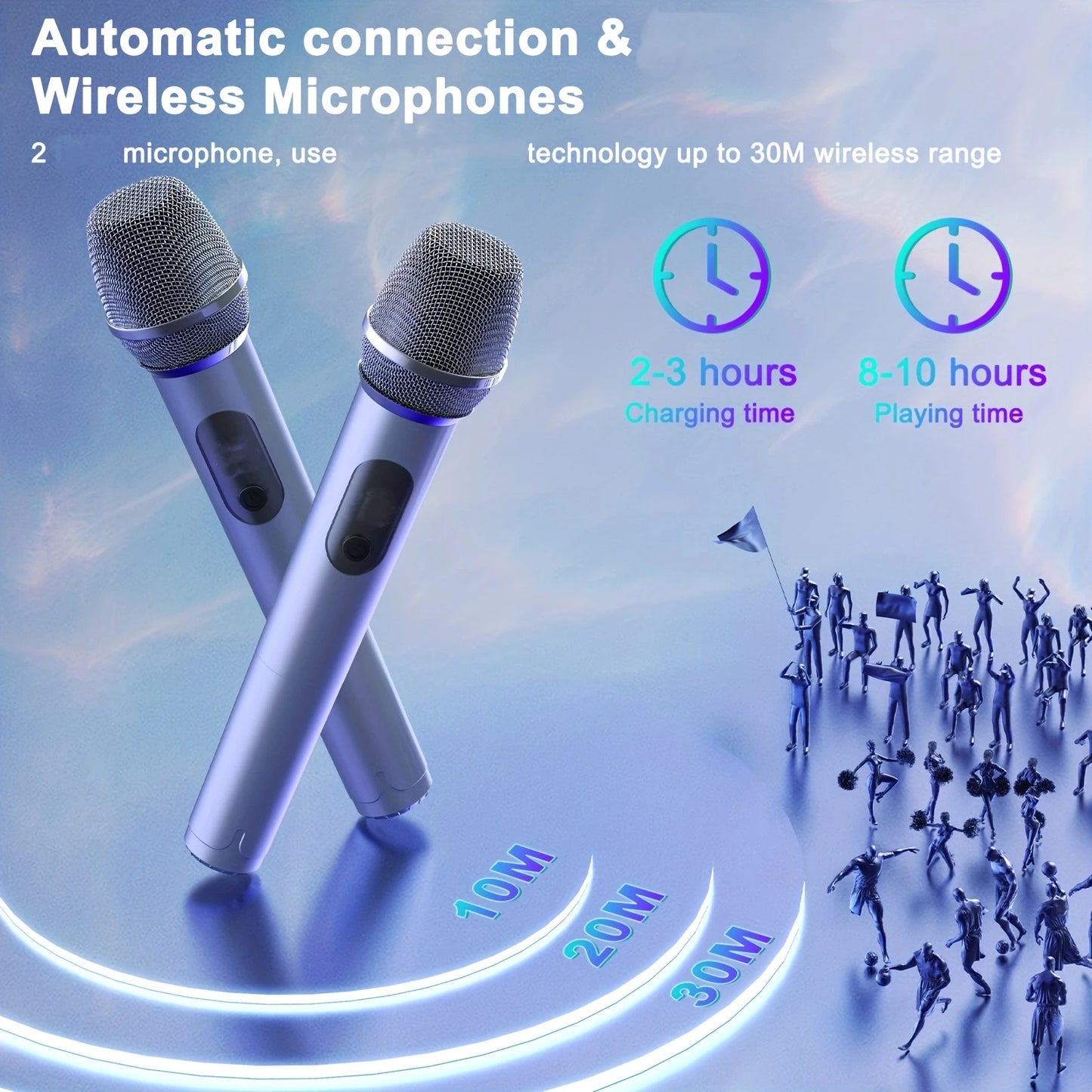FanFun Wireless Bluetooth Karaoke Speaker With 2 Microphones