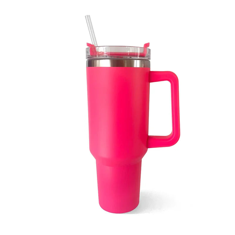 Stainless Steel Vacuum Insulated Tumbler With Handle And Straw