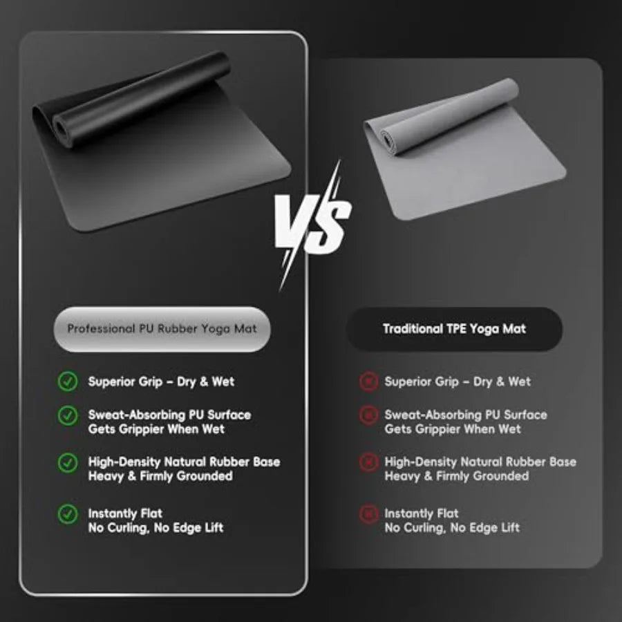 Non Slip PU And Natural Rubber Yoga Mat For Home Workouts