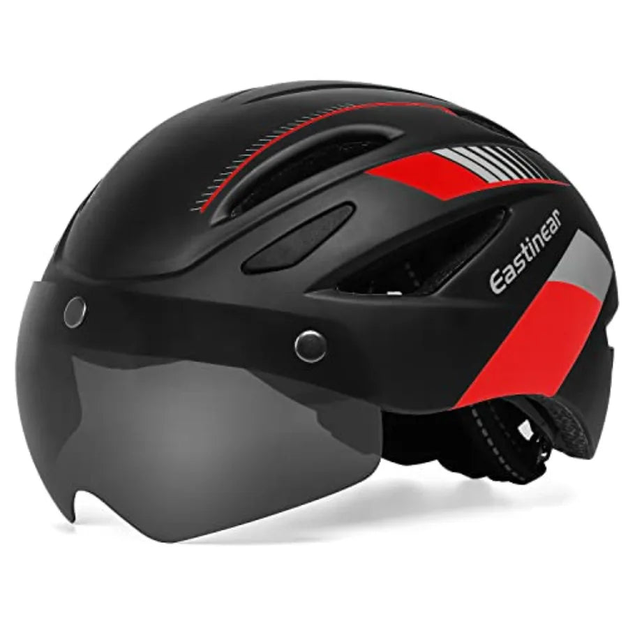 Adults Bike Helmet With Magnetic Goggles And USB Taillight