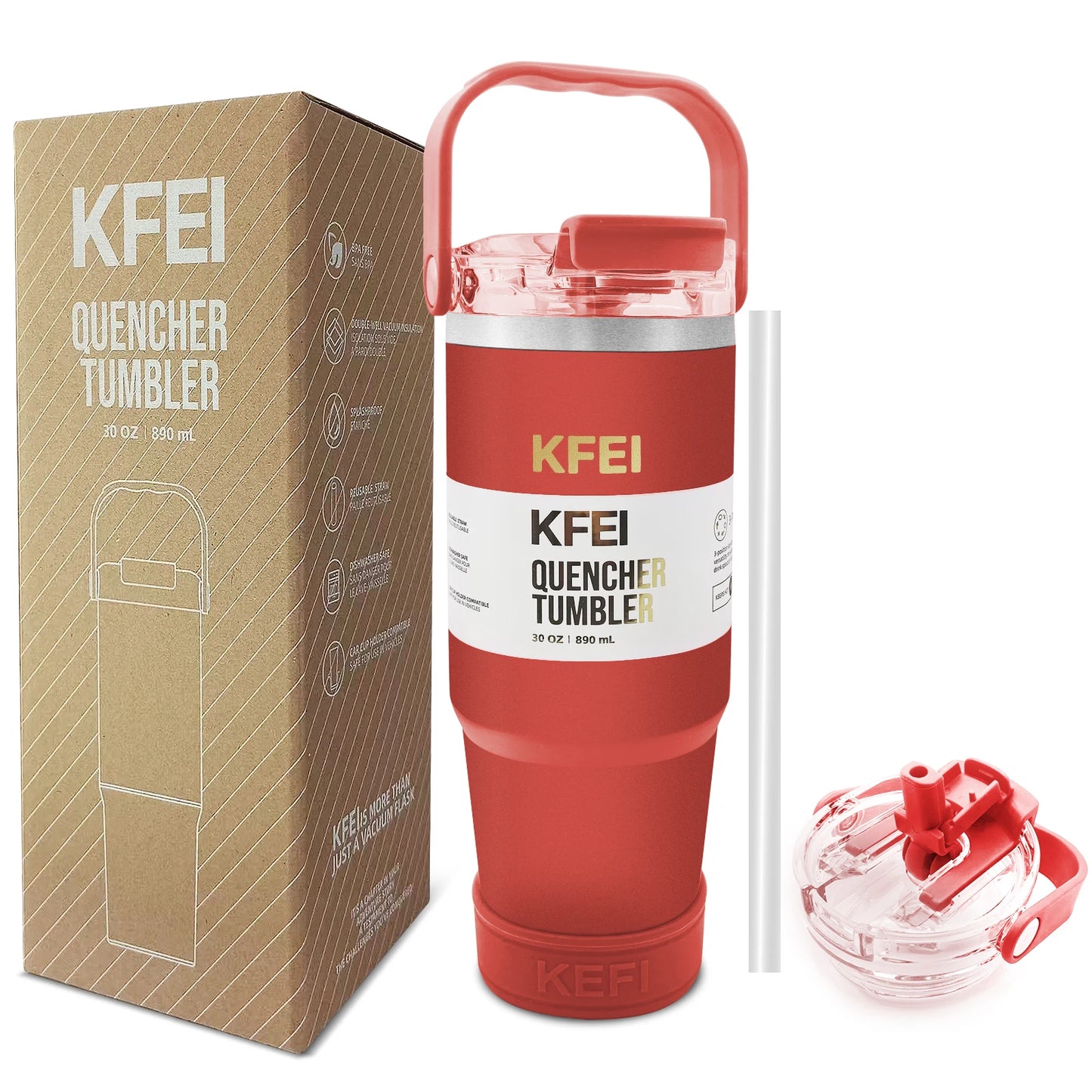Stainless Steel Double Wall Insulated Tumbler With Lid And Straw