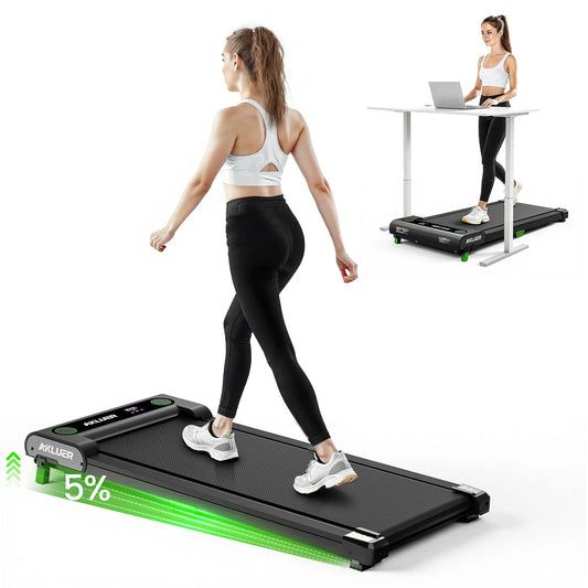 AKLUER Under Desk Treadmill 2.5HP With LED Display Compact
