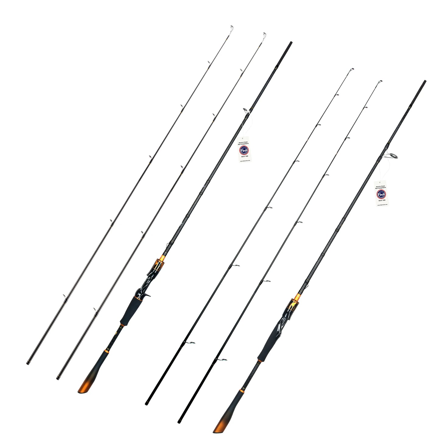 BIUTIFU Spinning Baitcasting Rod With Fuji Guides Two Tips