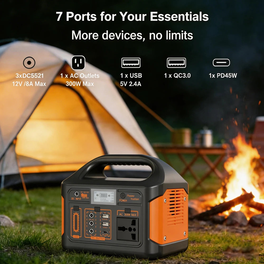 GaiaRay 500W Portable Power Station 460.8Wh LiFePO4 Generator