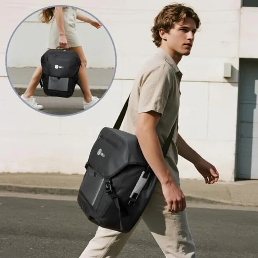 Waterproof Bike Pannier Bag With Laptop Sleeve And Reflective Strips