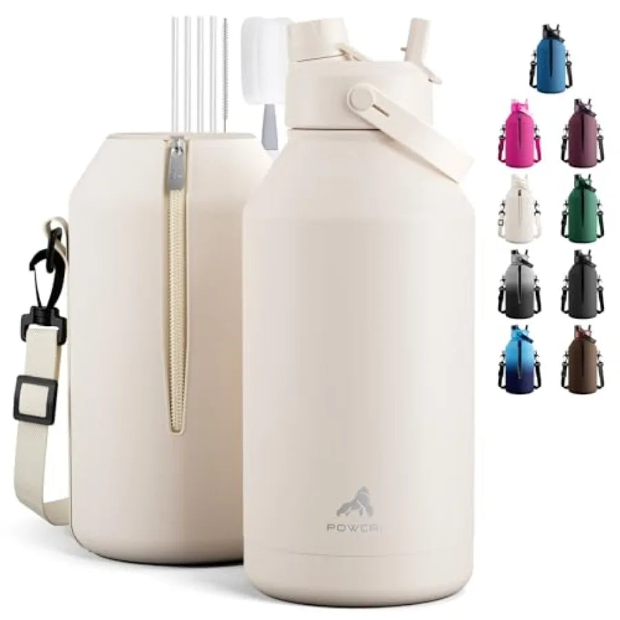 Leakproof Insulated Water Bottle With Straw And Spout Lid