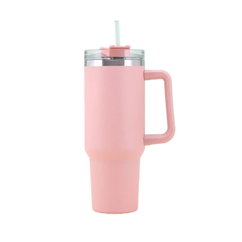 Stainless Steel Vacuum Insulated Tumbler With Handle And Straw
