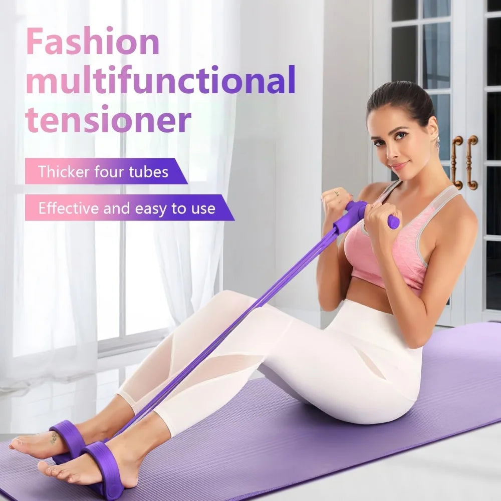 Four Tube Pedal Resistance Bands For Sit Ups And Exercise