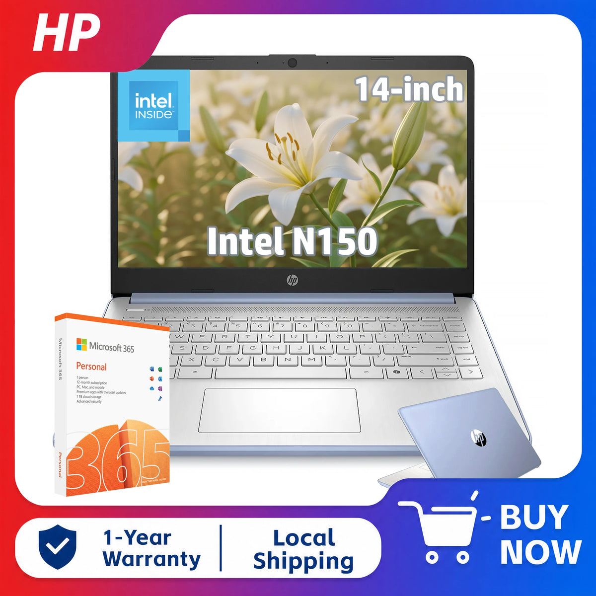 HP Laptop Intel Processor 16GB RAM 384GB Storage Windows 11