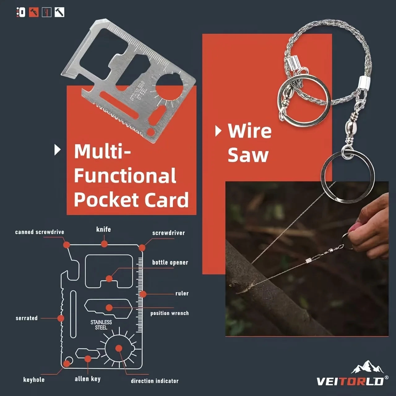 232 Piece Survival Backpack Kit With MOLLE Pouches And First Aid Gear