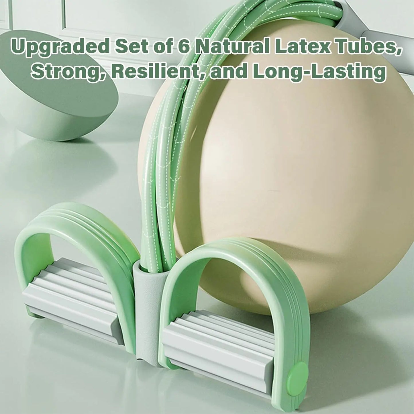 Natural Rubber Pedal Resistance Bands With Handles Full Body Workout