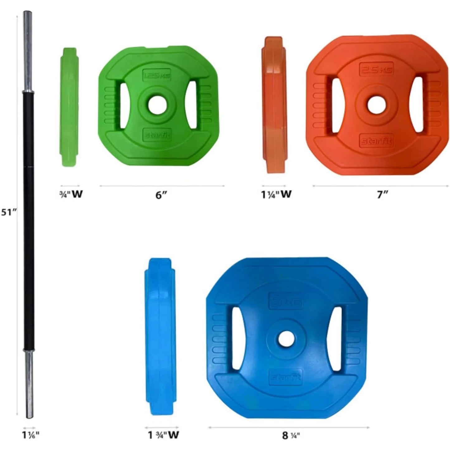 Twister.CK Adjustable Barbell Weight Set 40lb 20kg for Home Gym