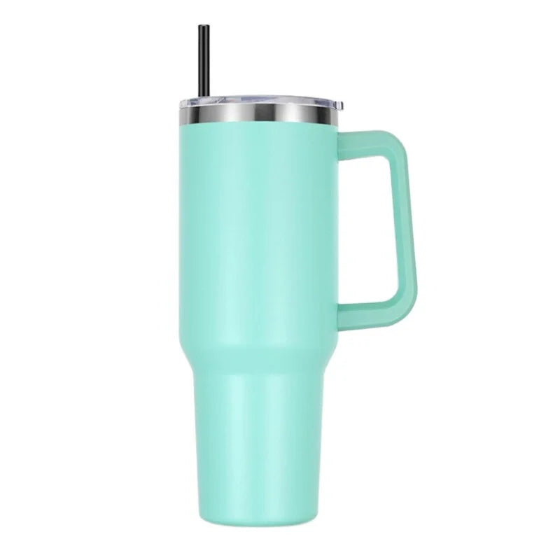 Stainless Steel Vacuum Insulated Tumbler With Handle And Straw