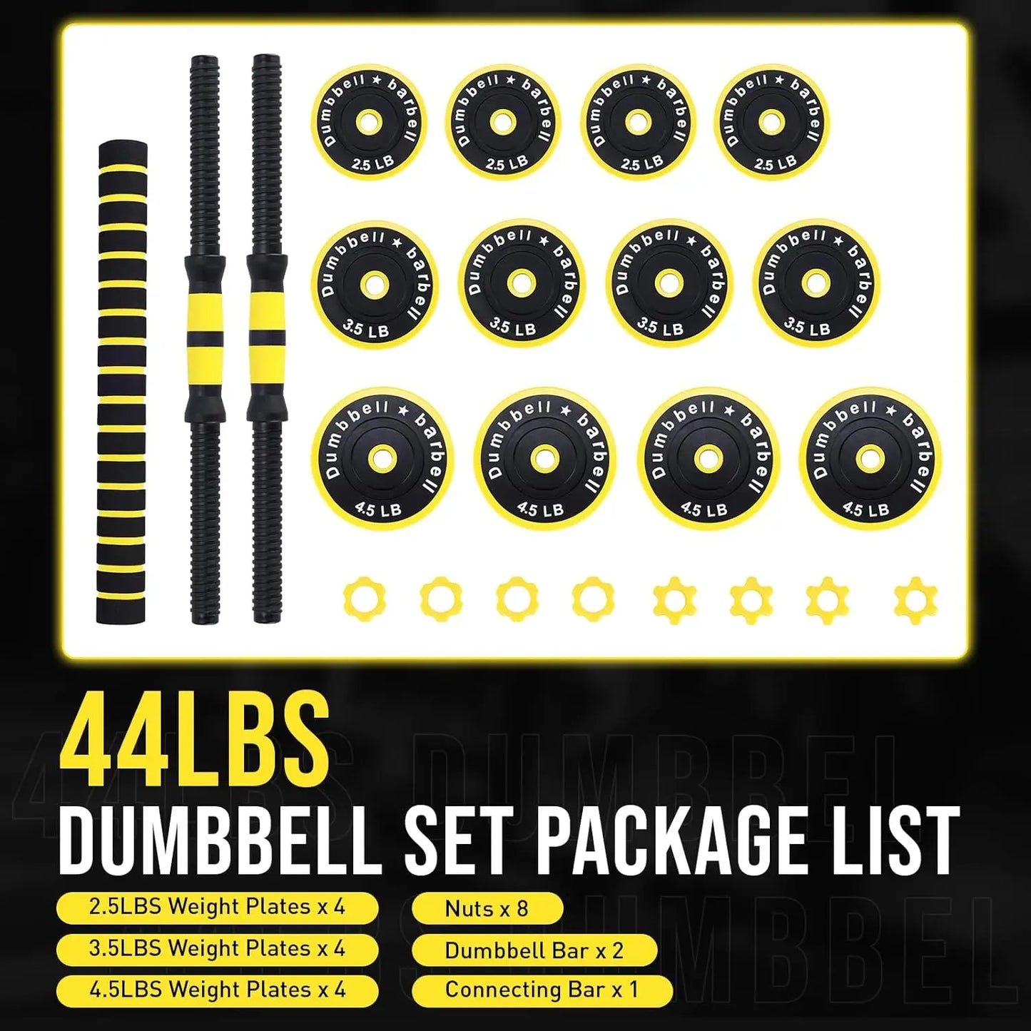 HiMISS 2-In-1 Adjustable Dumbbell Set For Home Gym Workouts