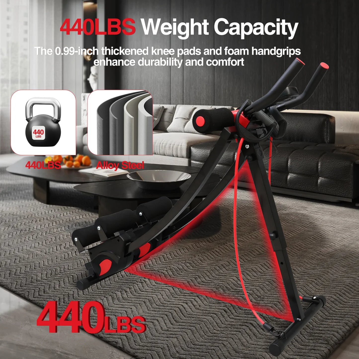 Abdominal Trainer Fitness Machine Foldable Core Workout Equipment