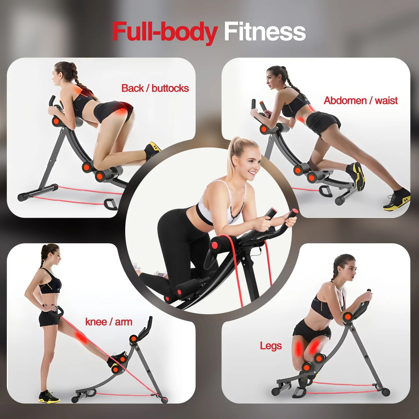 GIKPAL Foldable Ab Machine For Home Gym And Abdominal Trainer