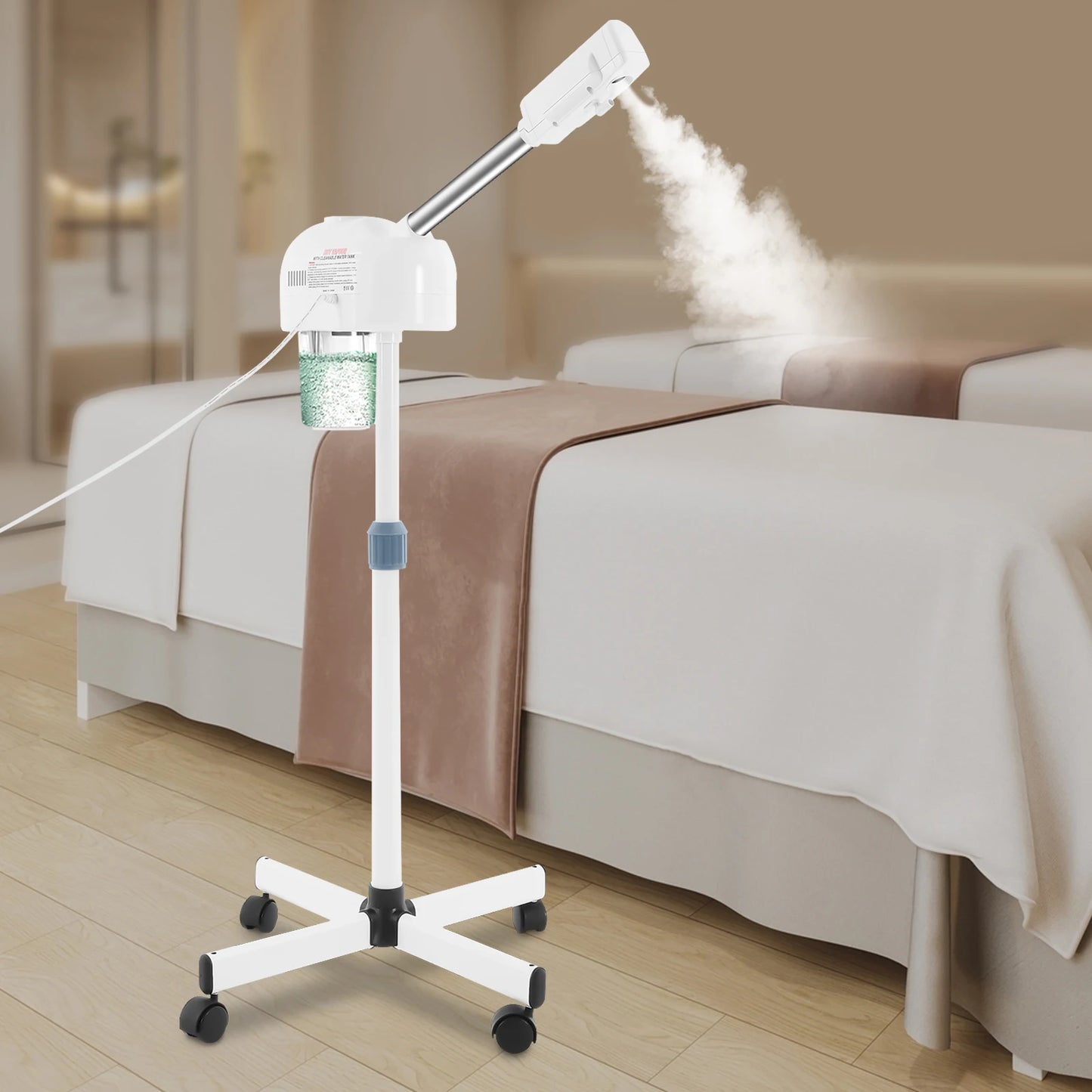 Ozone Facial Steamer On Wheels, Adjustable Height, 360 Degree Nozzle