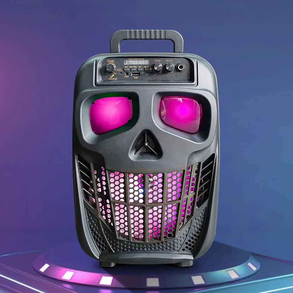 LAIMANEI Skull Bluetooth Speaker Portable Wireless Outdoor Microphone BT 5.0