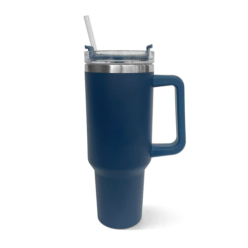 Stainless Steel Vacuum Insulated Tumbler With Handle And Straw