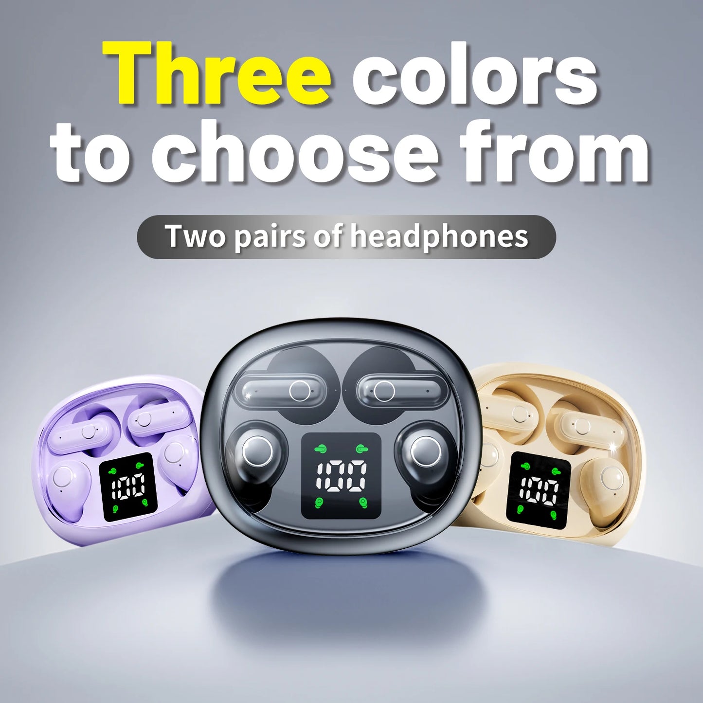 SHUKE 2in1 Wireless Bluetooth Earbuds With Noise Cancelling Battery Life