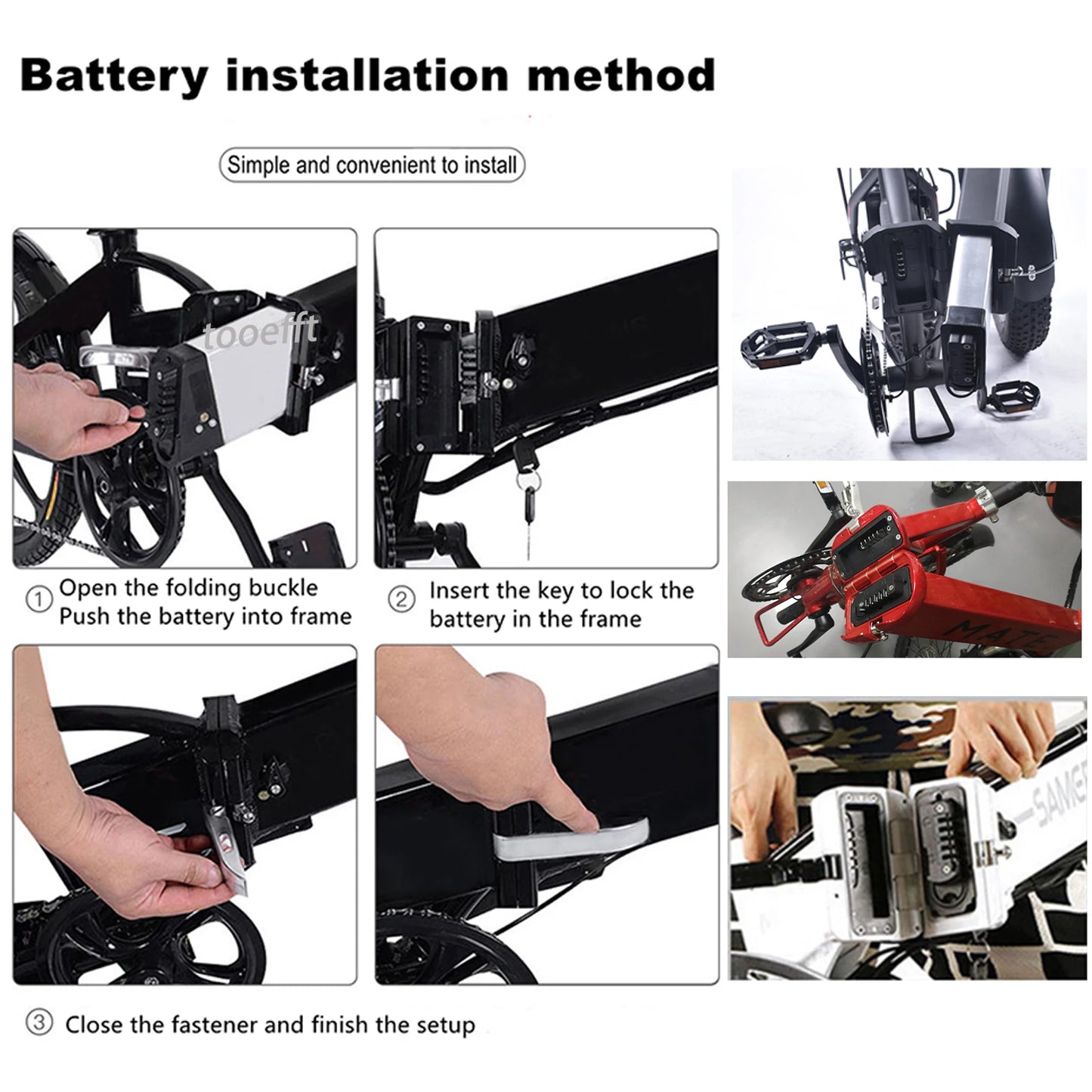 ACEBEI-POWER Ebike Battery 48V 10.4Ah 12.8Ah 13.6Ah 14Ah Folding