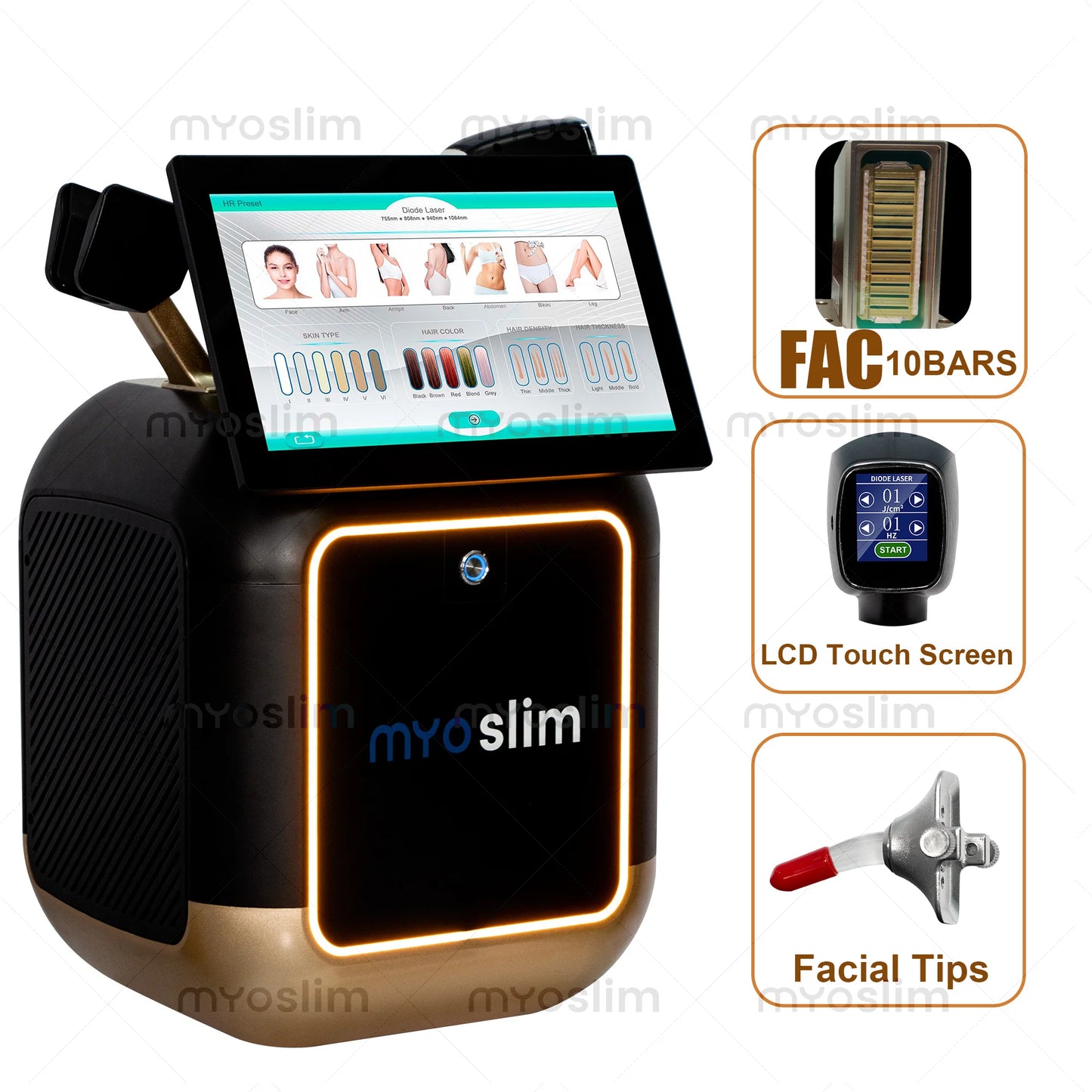 Myoslim 4-Wavelength 808nm Lase Diode Hair Removal Machine