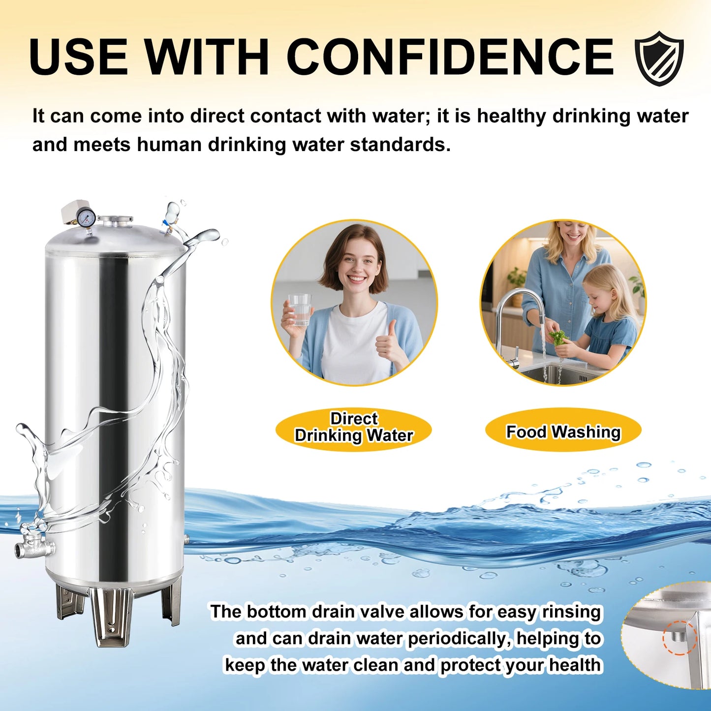 Vertical Heavy Duty Well Pump Pressure Tank For Irrigation