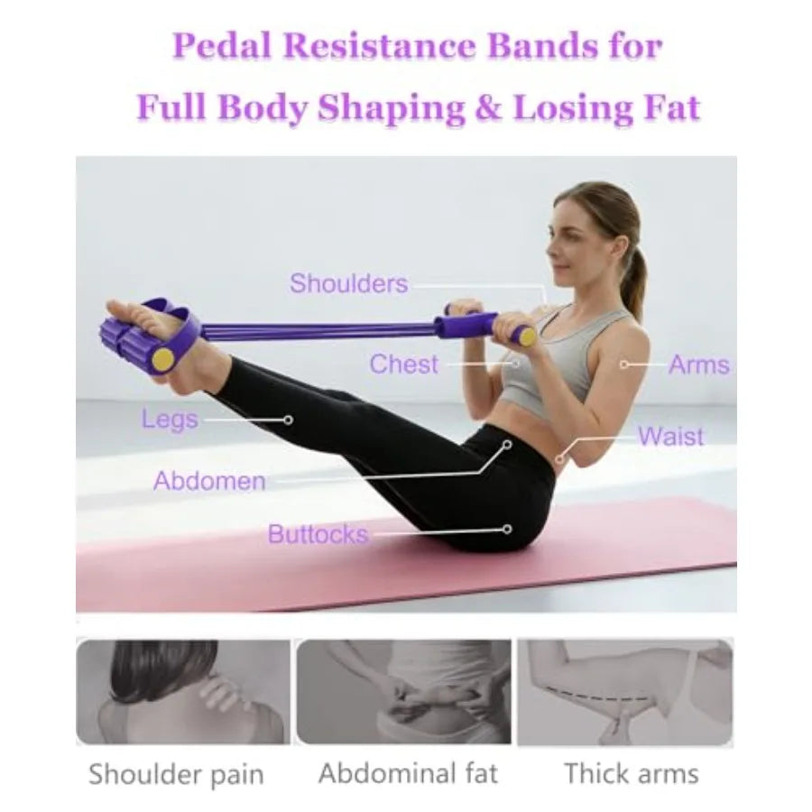 Pedal Resistance Bands With Handles For Full Body Training