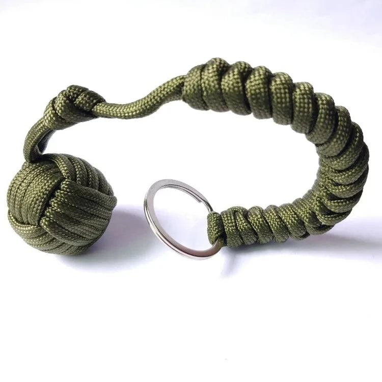 Self Defense Umbrella Rope Monkey Fist Steel Ball Lanyard Survival