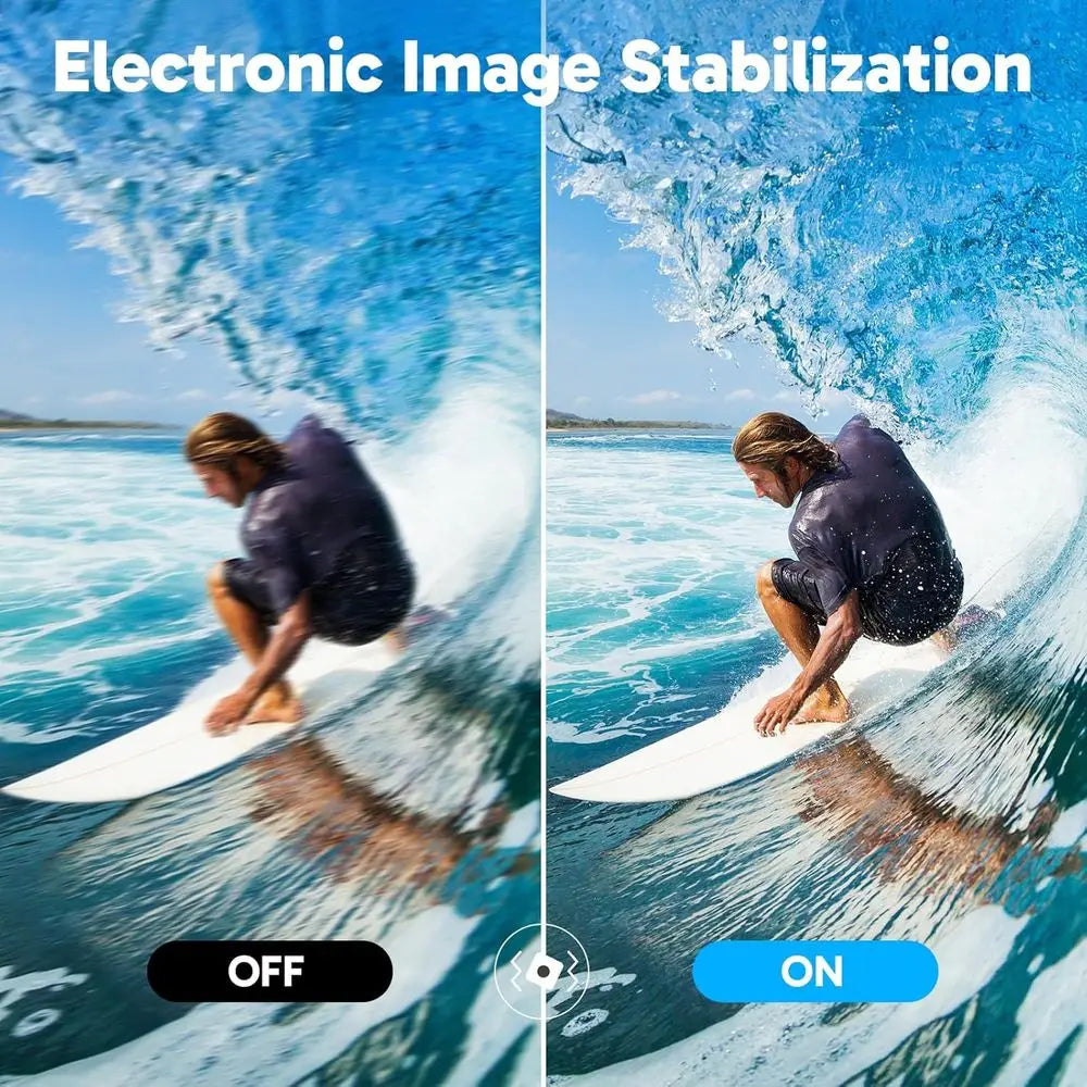 4K Action Camera With EIS Touch Zoom Waterproof External Mic