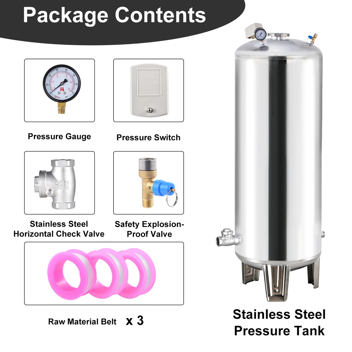 Well Water Pressure Tank With Mounting Kit For Home Farm