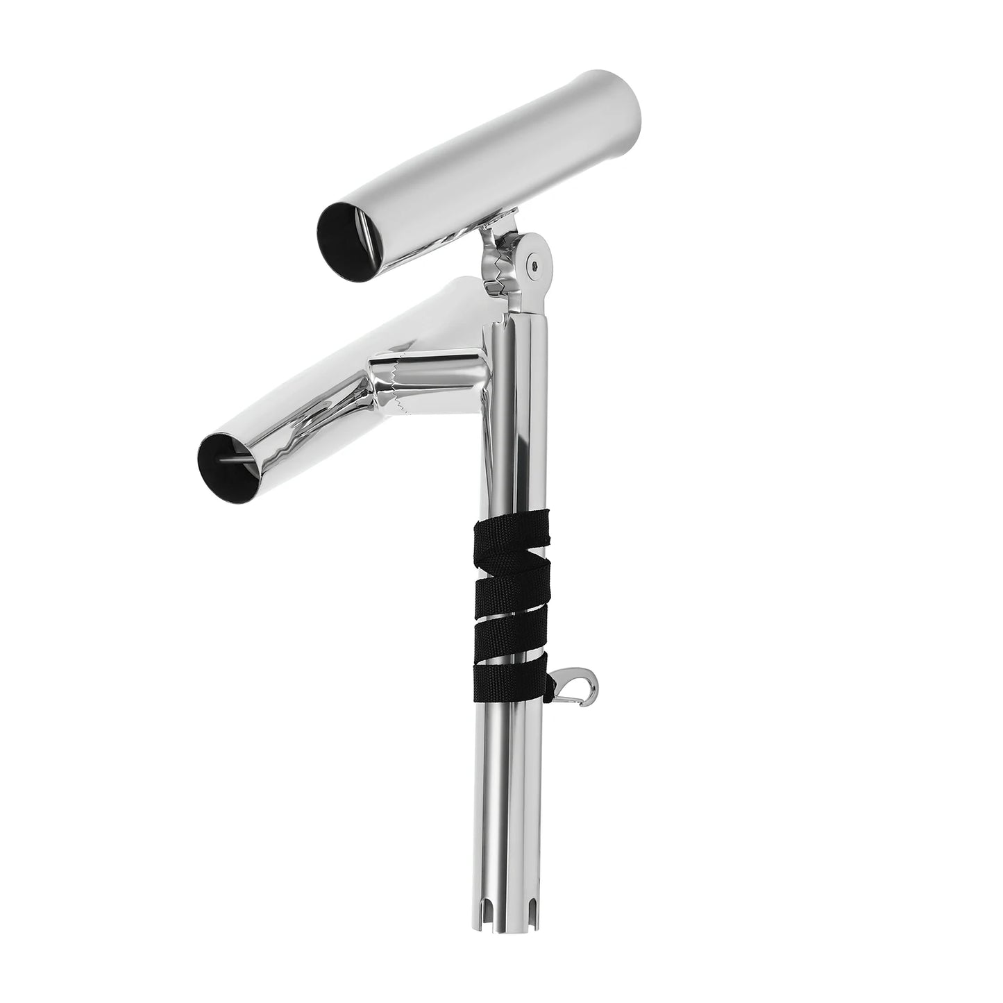 Dual Fishing Rod Holder Stainless Steel Double Head Rail Mount