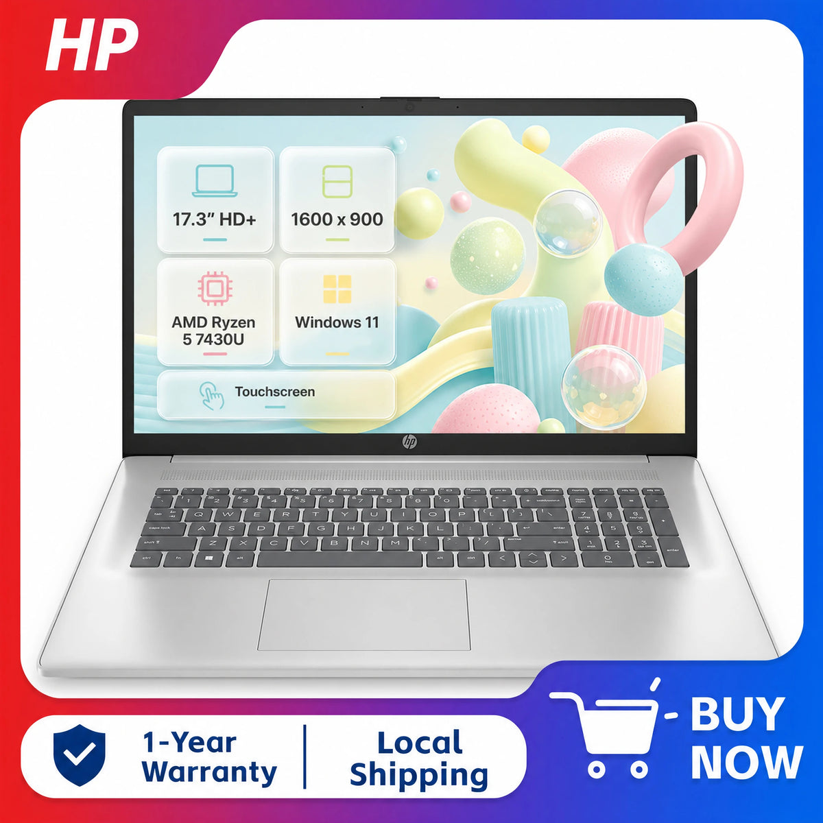 HP Business Touchscreen Laptop AMD Ryzen 5 Radeon Graphics
