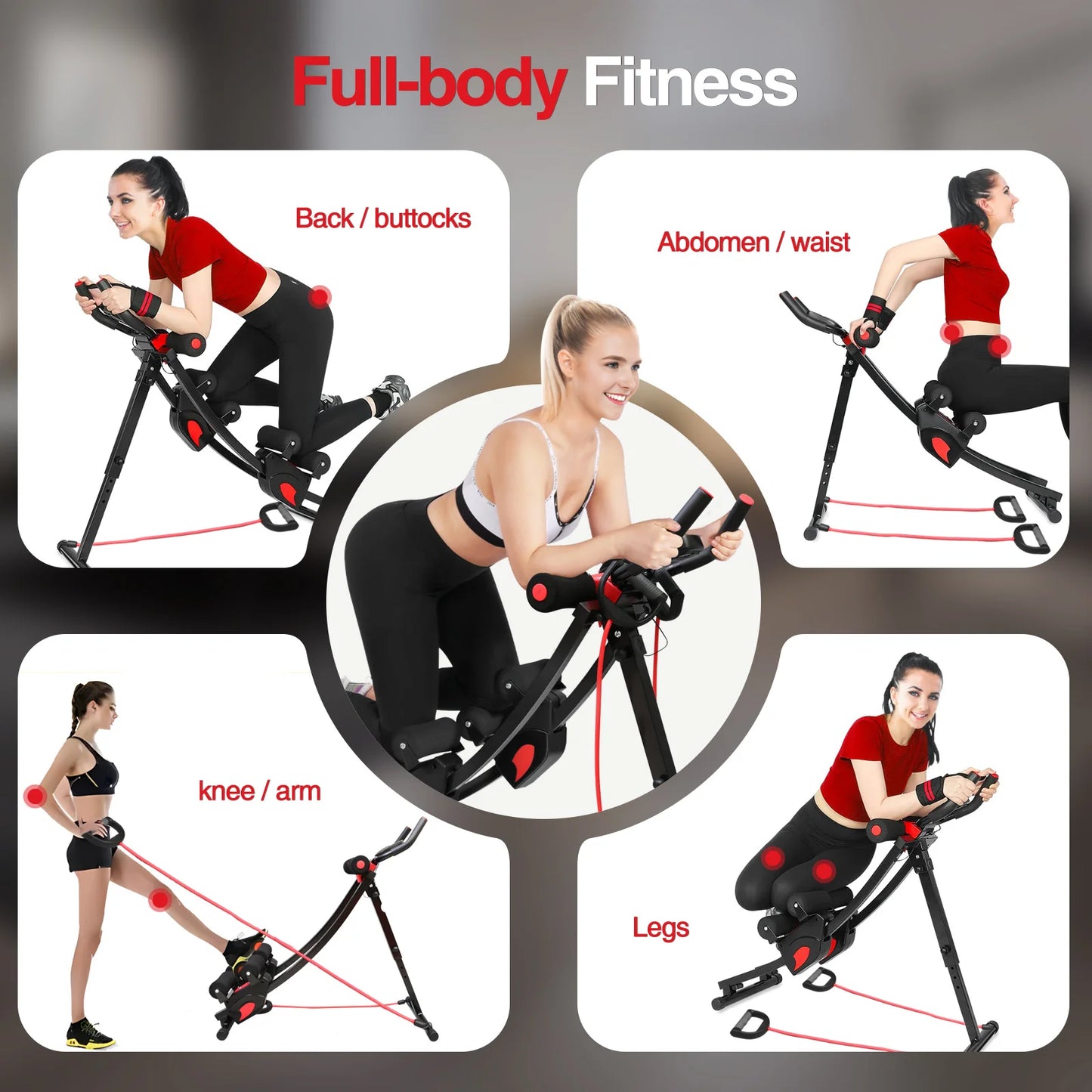 Abdominal Trainer Fitness Machine Foldable Core Workout Equipment